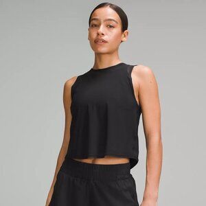 Sculpt Cropped Tank Top Pleated - Black